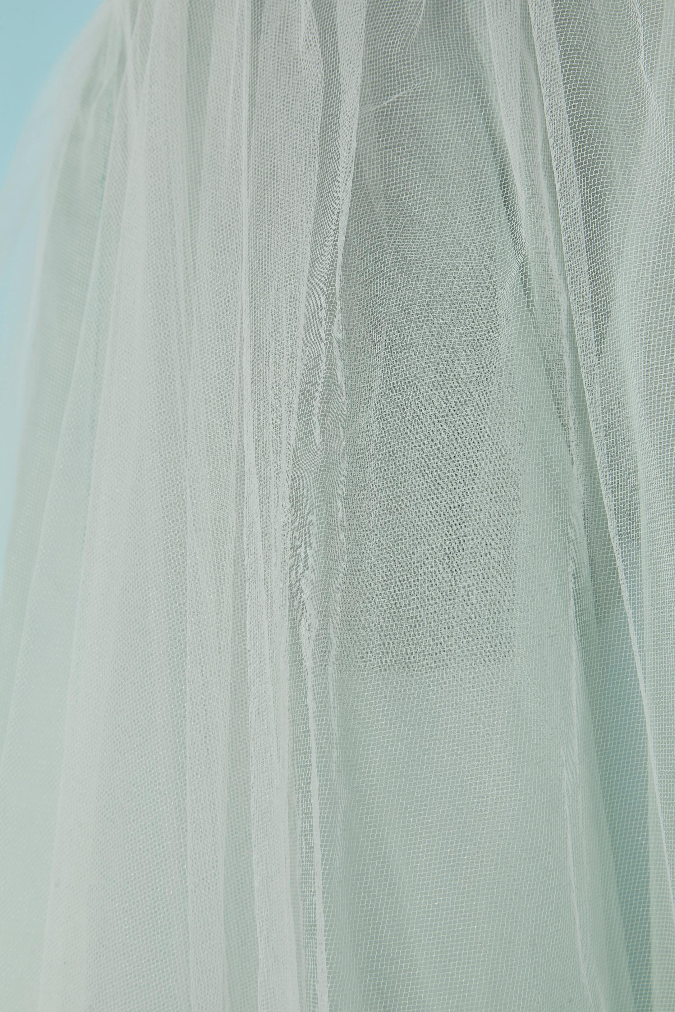 Weißes Ballkleid aus Pailletten und Tüll VICKY TIEL Damen im Angebot