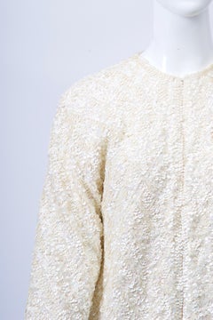 White Sequin Cardigan