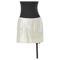 White sequins mini skirt Chanel 