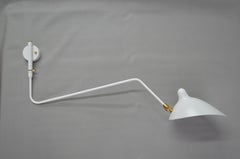 Serge Mouille - White Rotating Sconce with 1 Curved Arm Wired for US Market!
