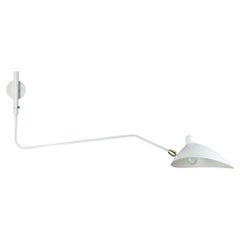 Serge Mouille - White Rotating Sconce with 1 Curved Arm Wired for US Market!