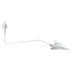 White Serge Mouille Rotating Sconce 1 Curved Arm - AVAILABLE OCT 10