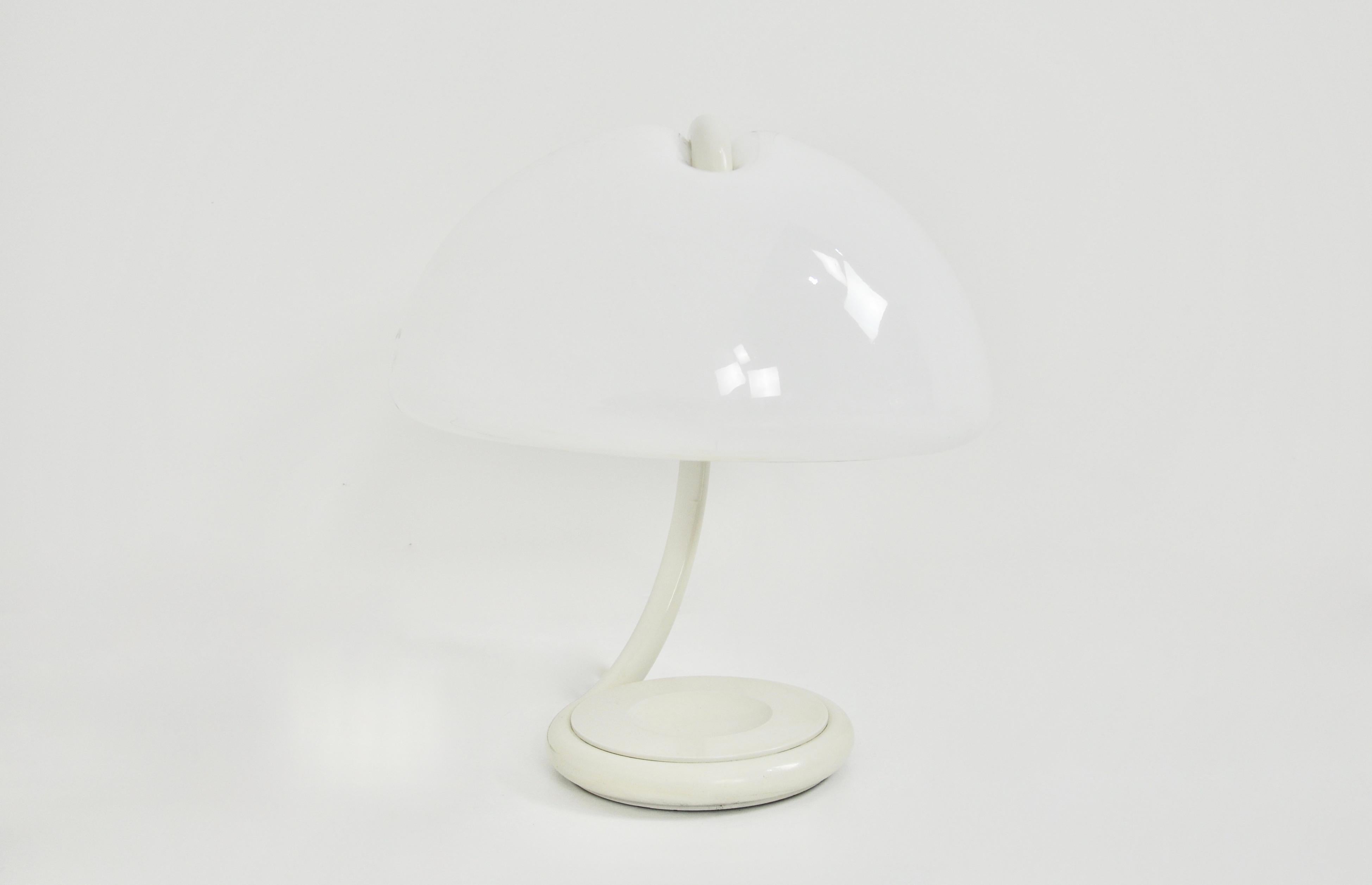 Mid-Century Modern White Serpente Table Lamp by Elio Martinelli for Martinelli Luce, 1960s