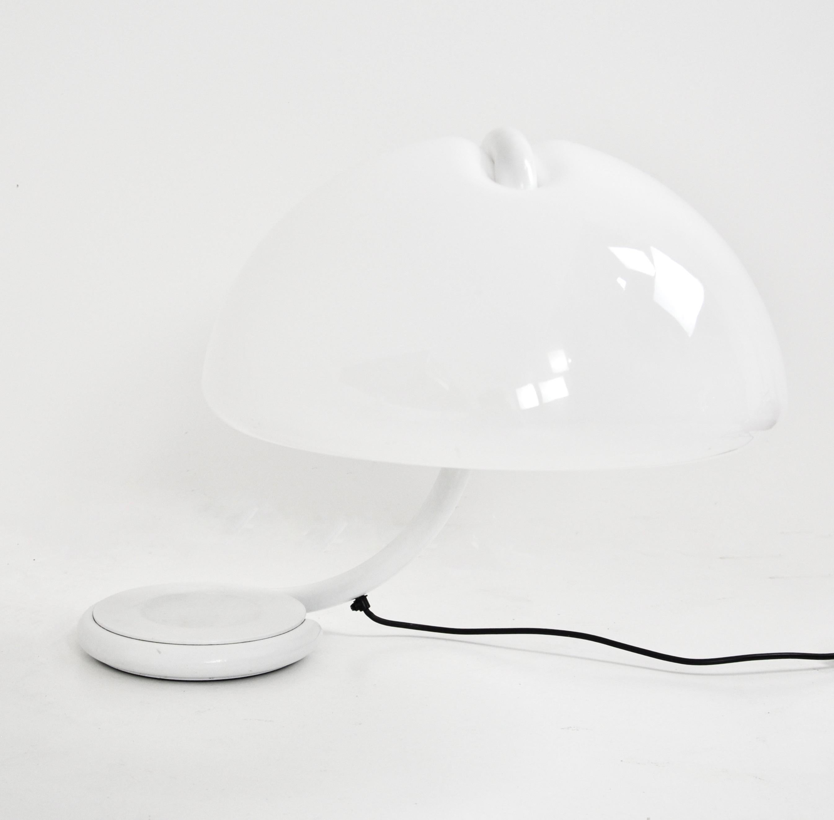 Mid-20th Century White Serpente Table Lamp by Elio Martinelli for Martinelli Luce, 1960s For Sale