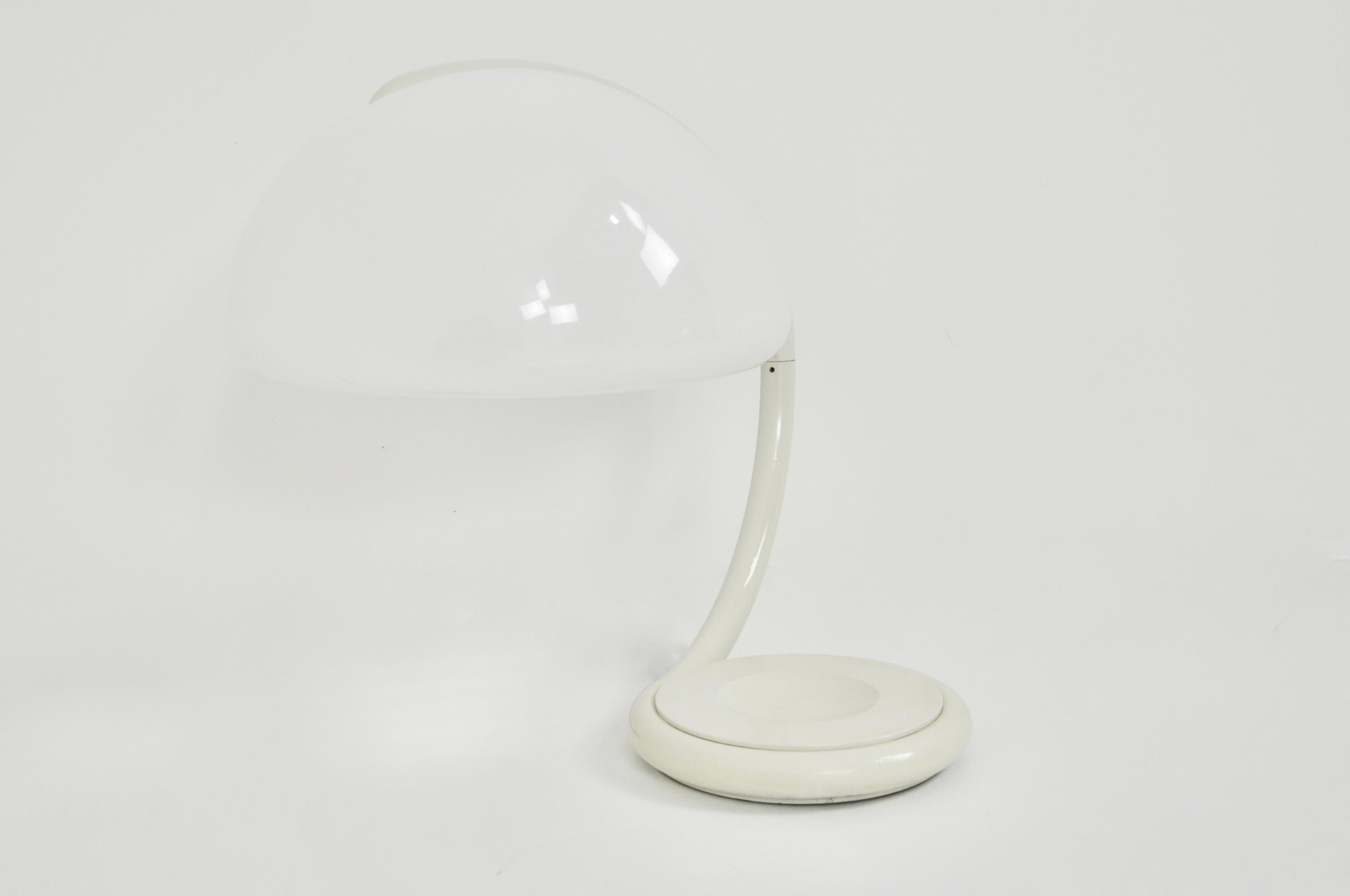 Metal White Serpente Table Lamp by Elio Martinelli for Martinelli Luce, 1960s
