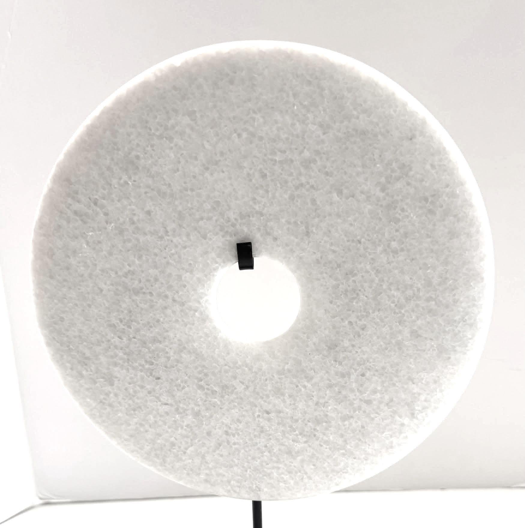 White Set Of Two Smooth Jade Disc Sculptures, China, Contemporary In condizioni Nuovo in vendita a New York, NY