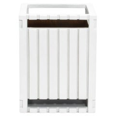 Waste Bin in White Shagreen Detail by R&Y Augousti