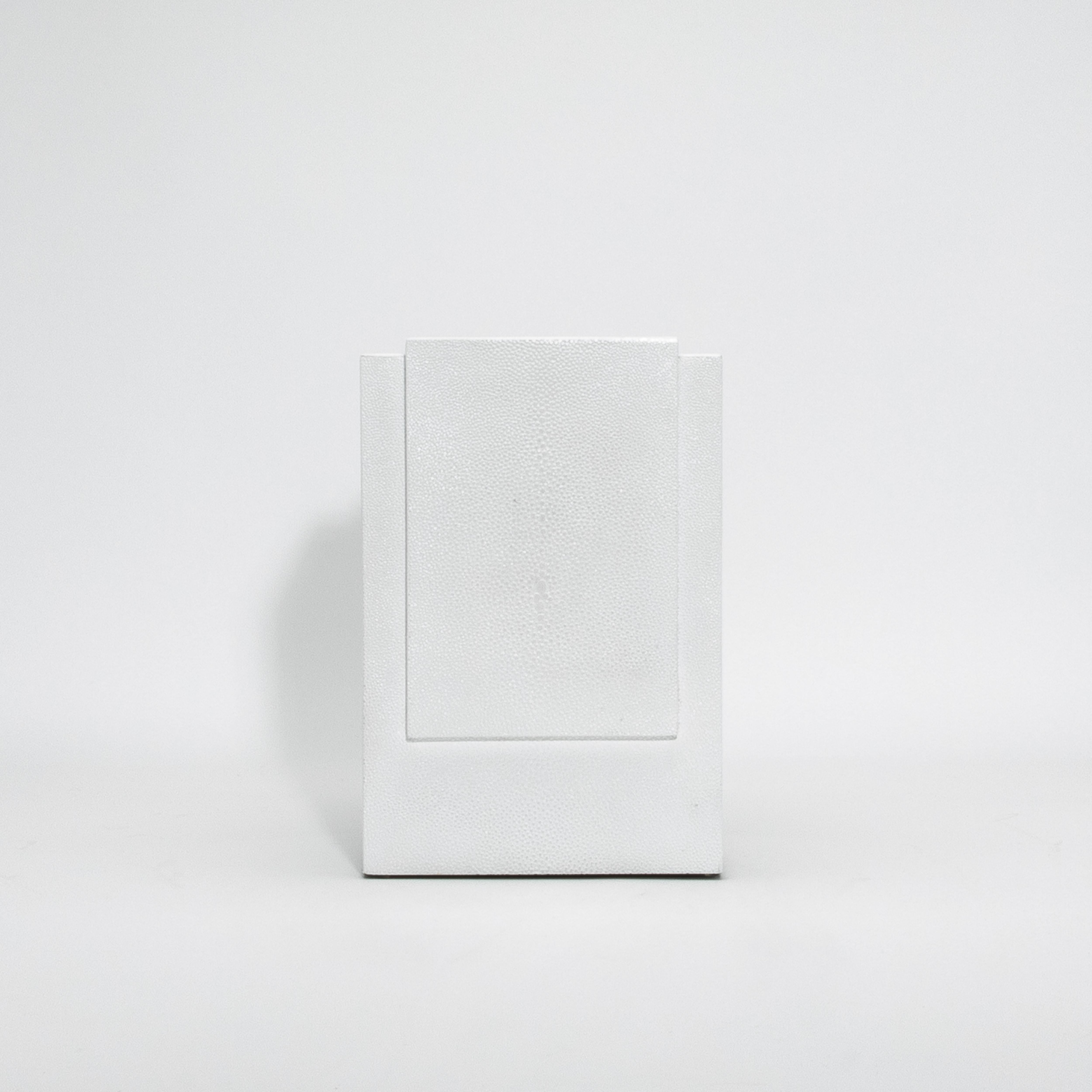 Waste Bin White Shagreen by R&Y Augousti In New Condition For Sale In West Hollywood, CA