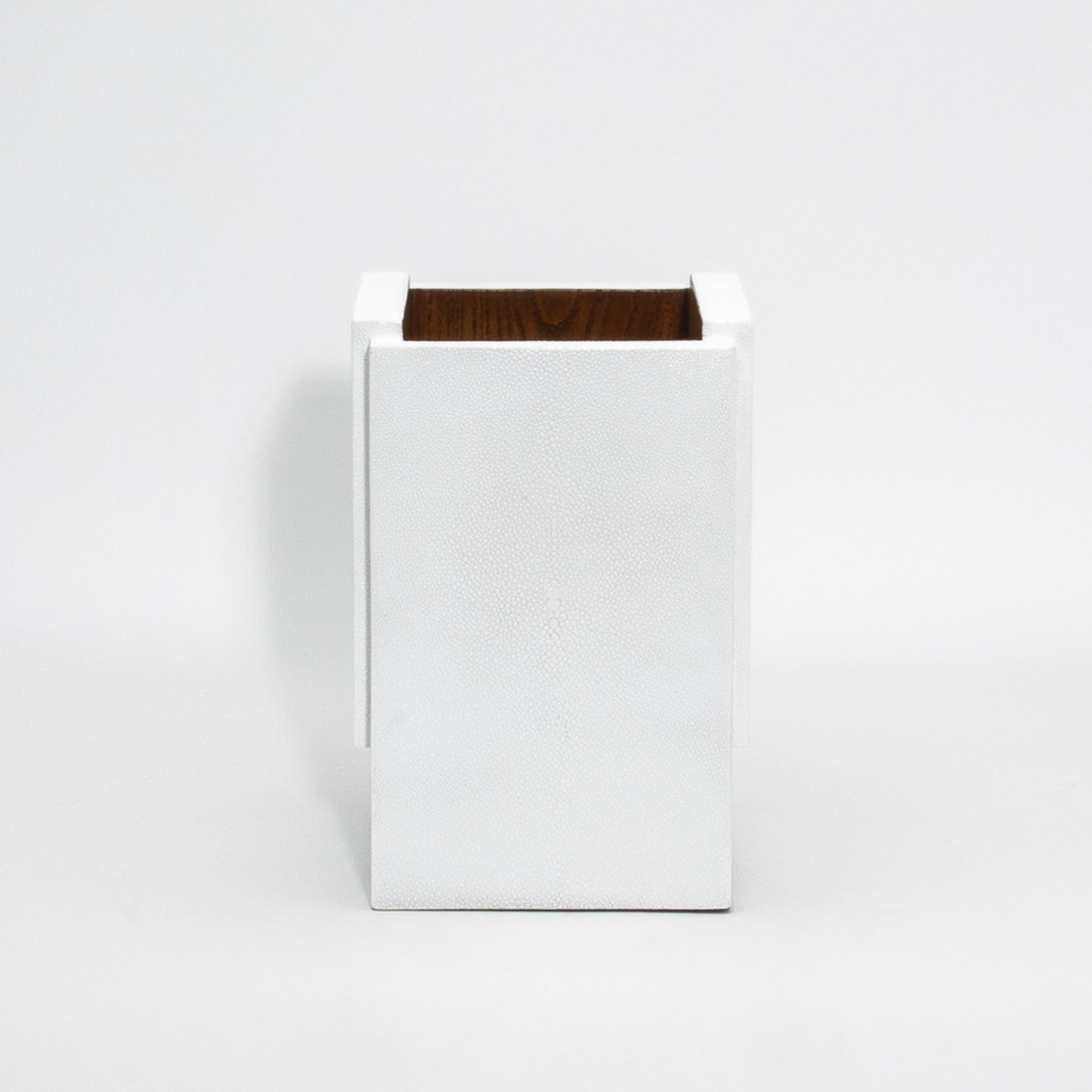 Shagreen Stingray Waste Bin White Shagreen by R&Y Augousti For Sale