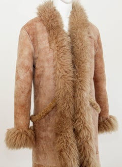 Brown Sheepskin Fur Vintage Coat Australia 1970's Size Small to Medium