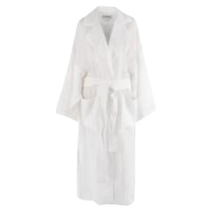White sheer cotton voile duster coat For Sale