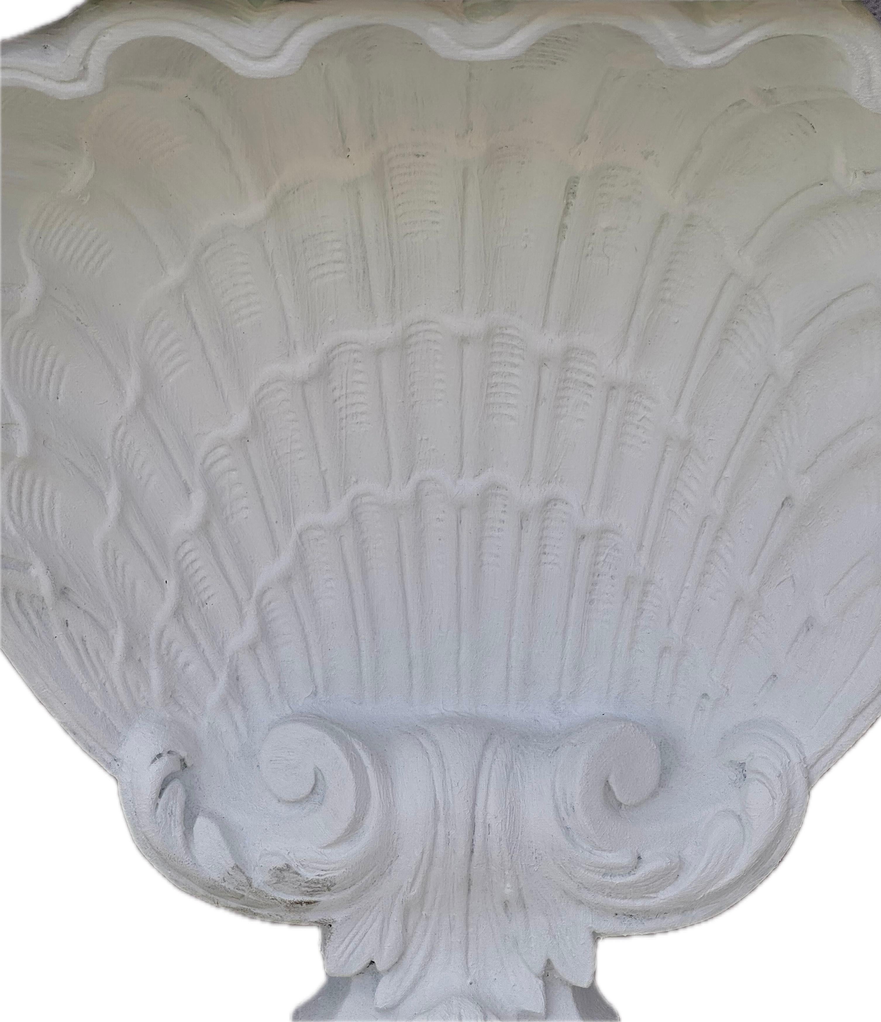 White Shell Form Hollywood Regency Console Table For Sale 3