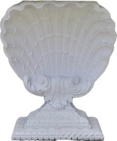 White Shell Form Hollywood Regency Console Table