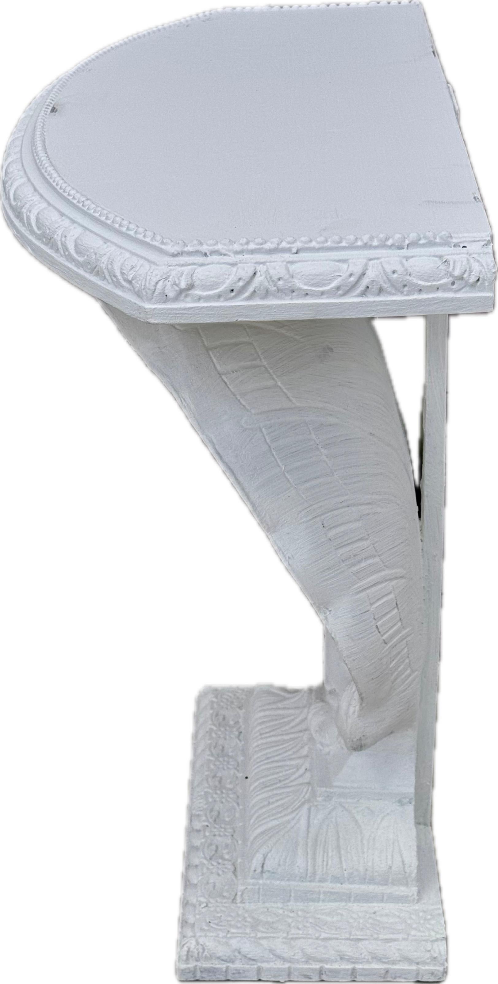 20th Century White Shell Form Hollywood Regency Console Table For Sale
