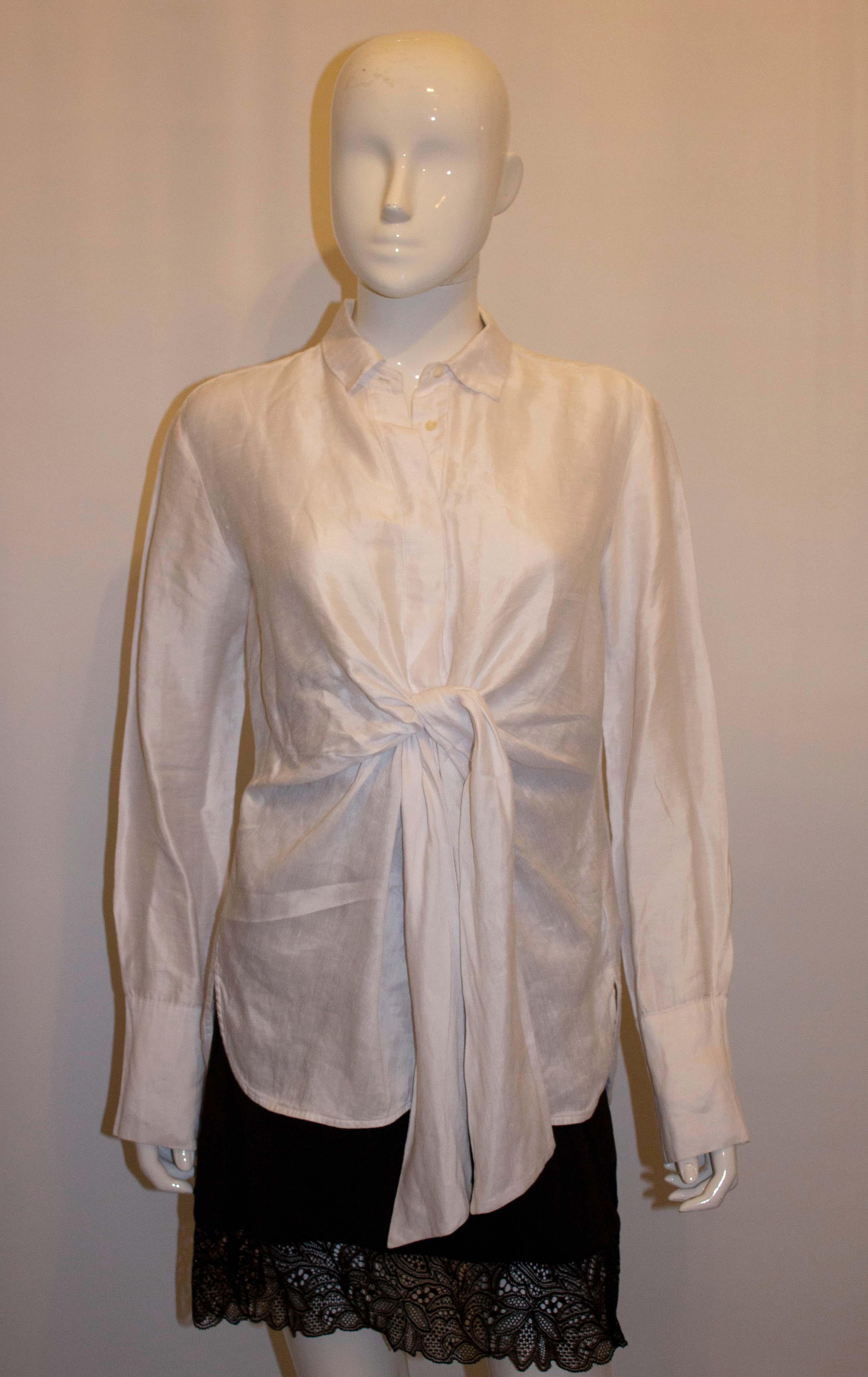 Brown White Shirt by Antonelli Firenze For Sale