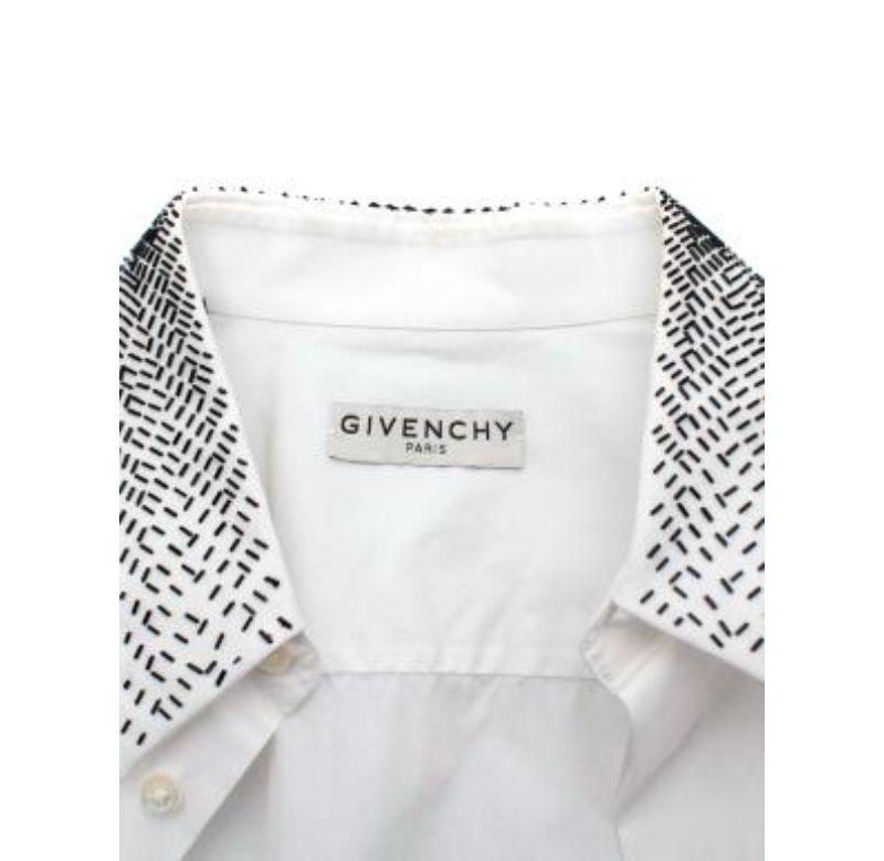 White Shirt with Black Beaded Embellished Collar For Sale 2