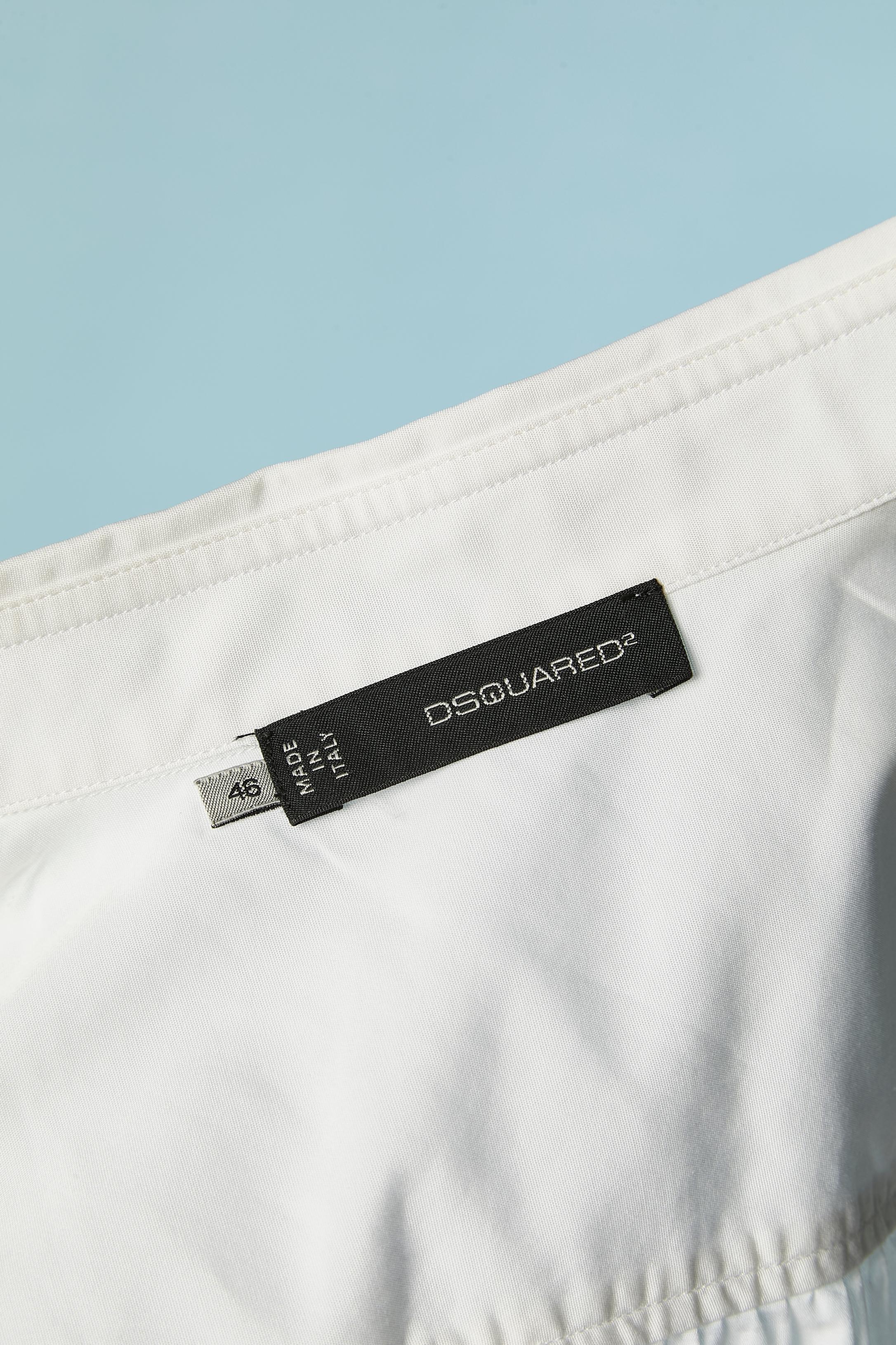 Chemise blanche à manches courtes avec imprimé Dsquared2 en vente 1