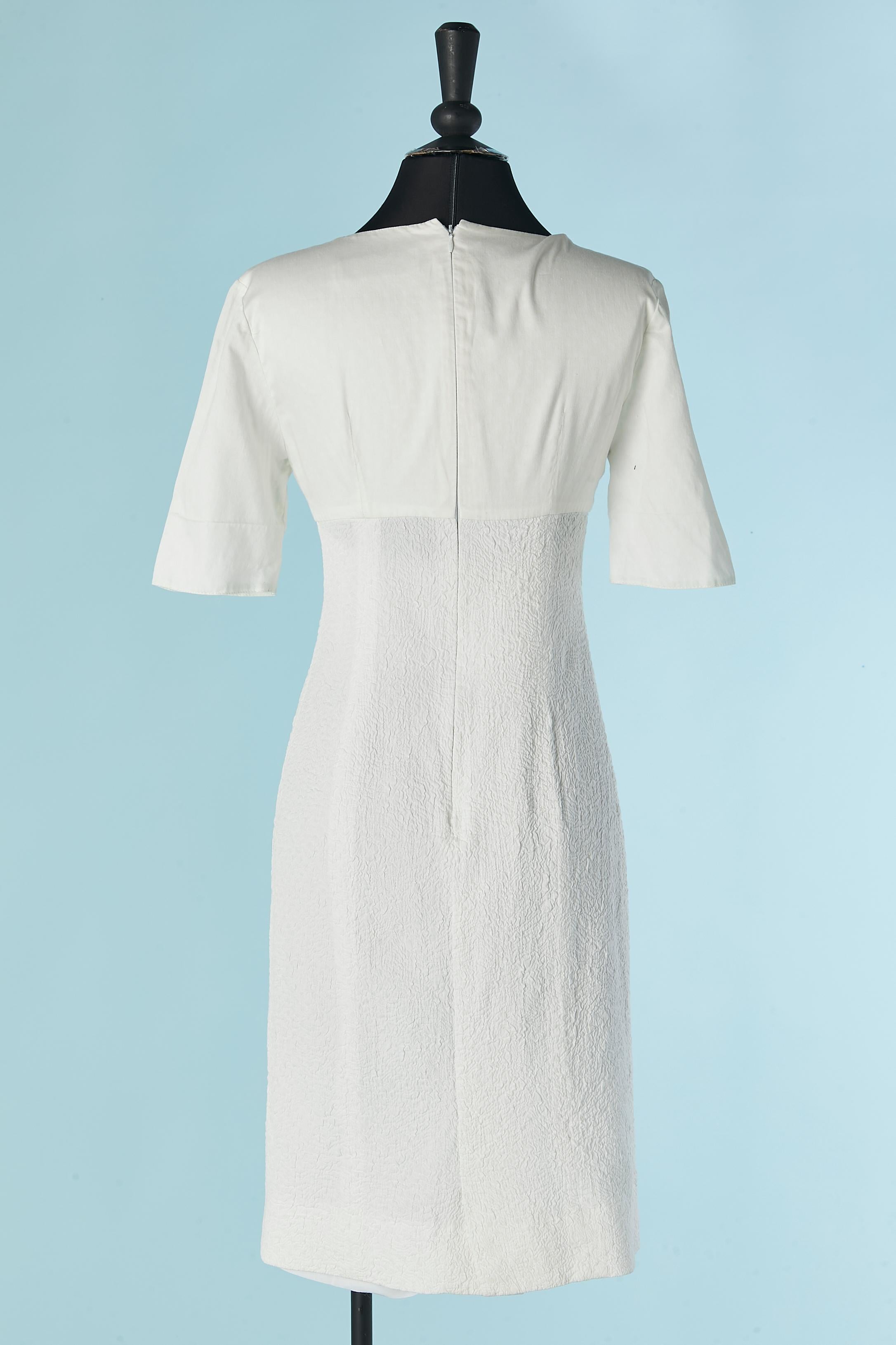Robe blanche à manches courtes et devant torsadé CHRISTIAN DIOR Pour femmes en vente