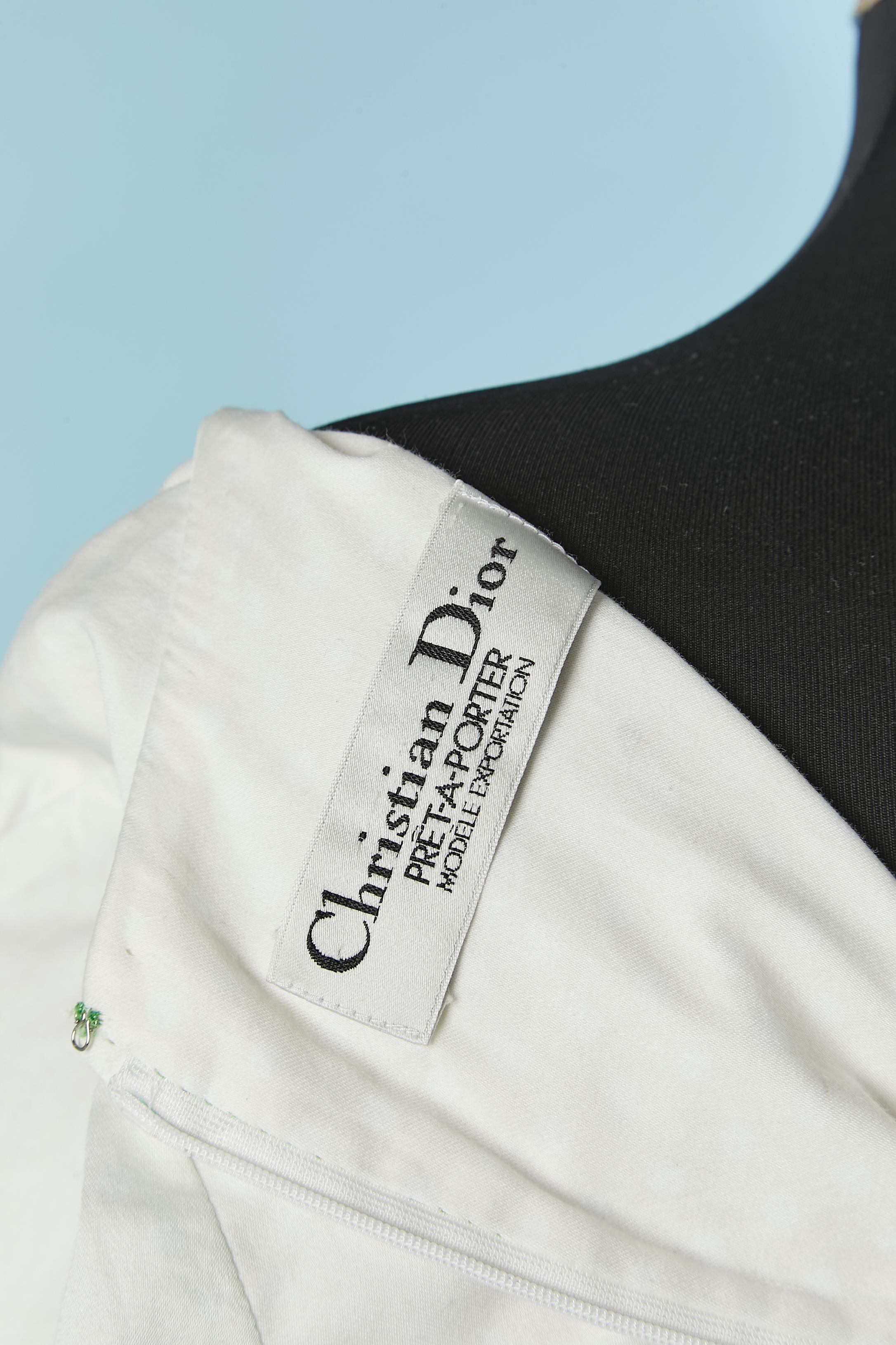 Robe blanche à manches courtes et devant torsadé CHRISTIAN DIOR en vente 1