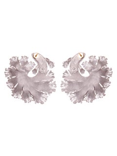 White SiameseFighting Fish Earring-Recycled Aluminium, 18kt & 14ktGold & Diamond