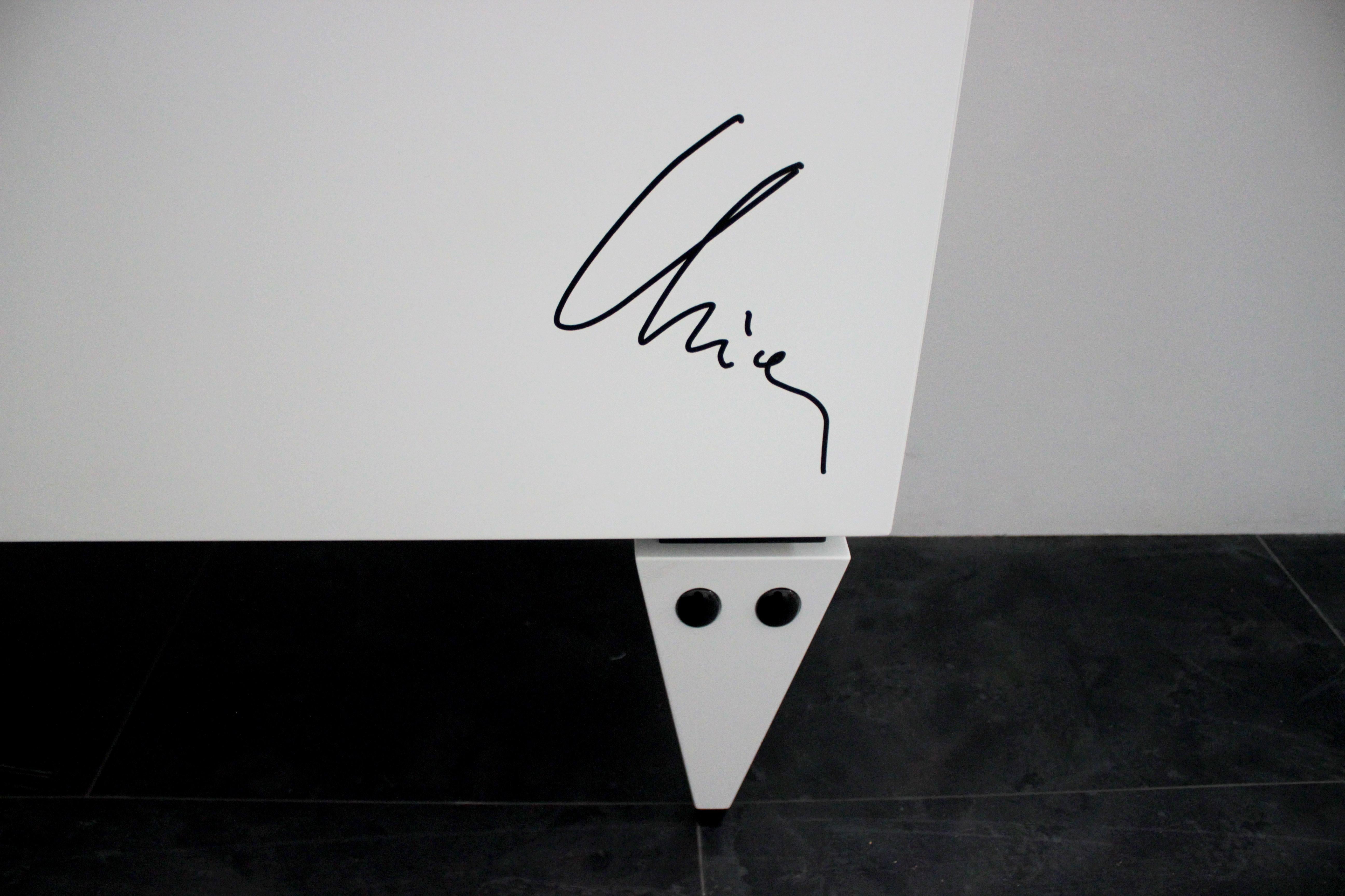 Italian White Sideboard by Sandro Chia for Cleto Munari, 2008 For Sale