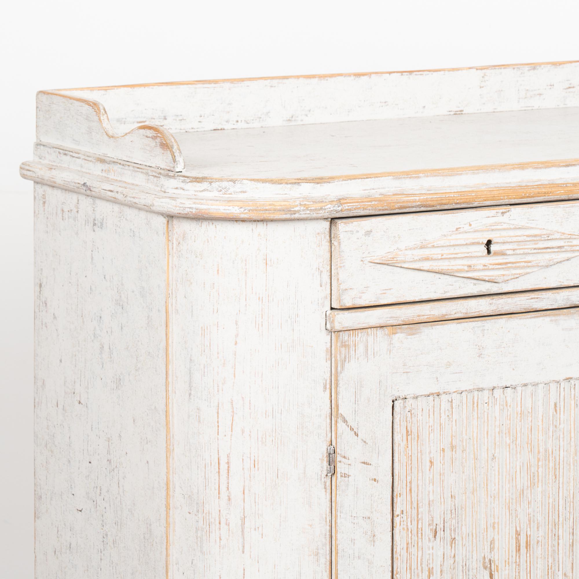 Pine White Sideboard Cabinet from Sweden, circa 1860-80 For Sale