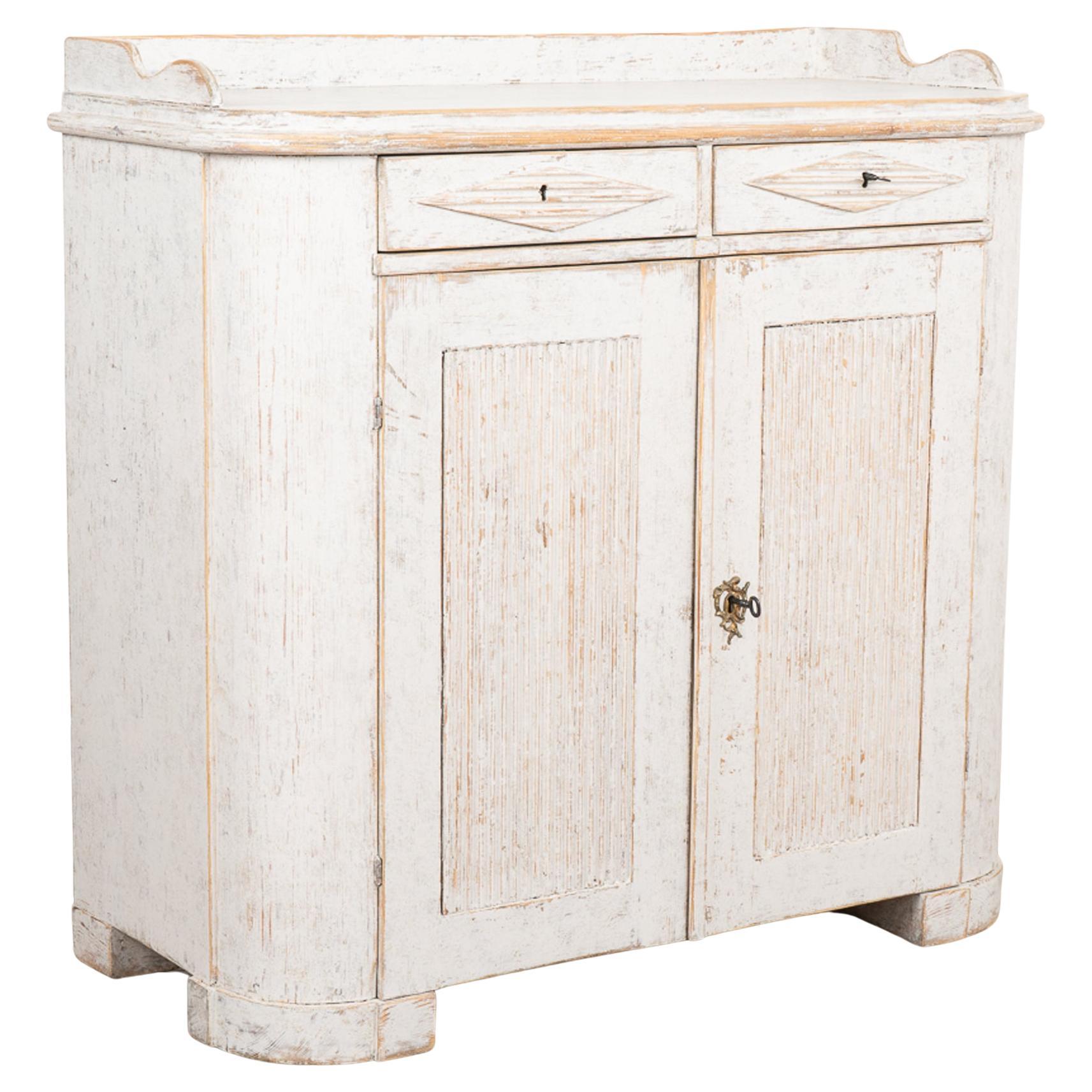 White Sideboard Cabinet from Sweden, circa 1860-80 For Sale