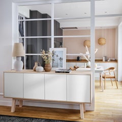 White 4-Door Sideboard Buffet Credenza designed by Eric Gizard in Paris