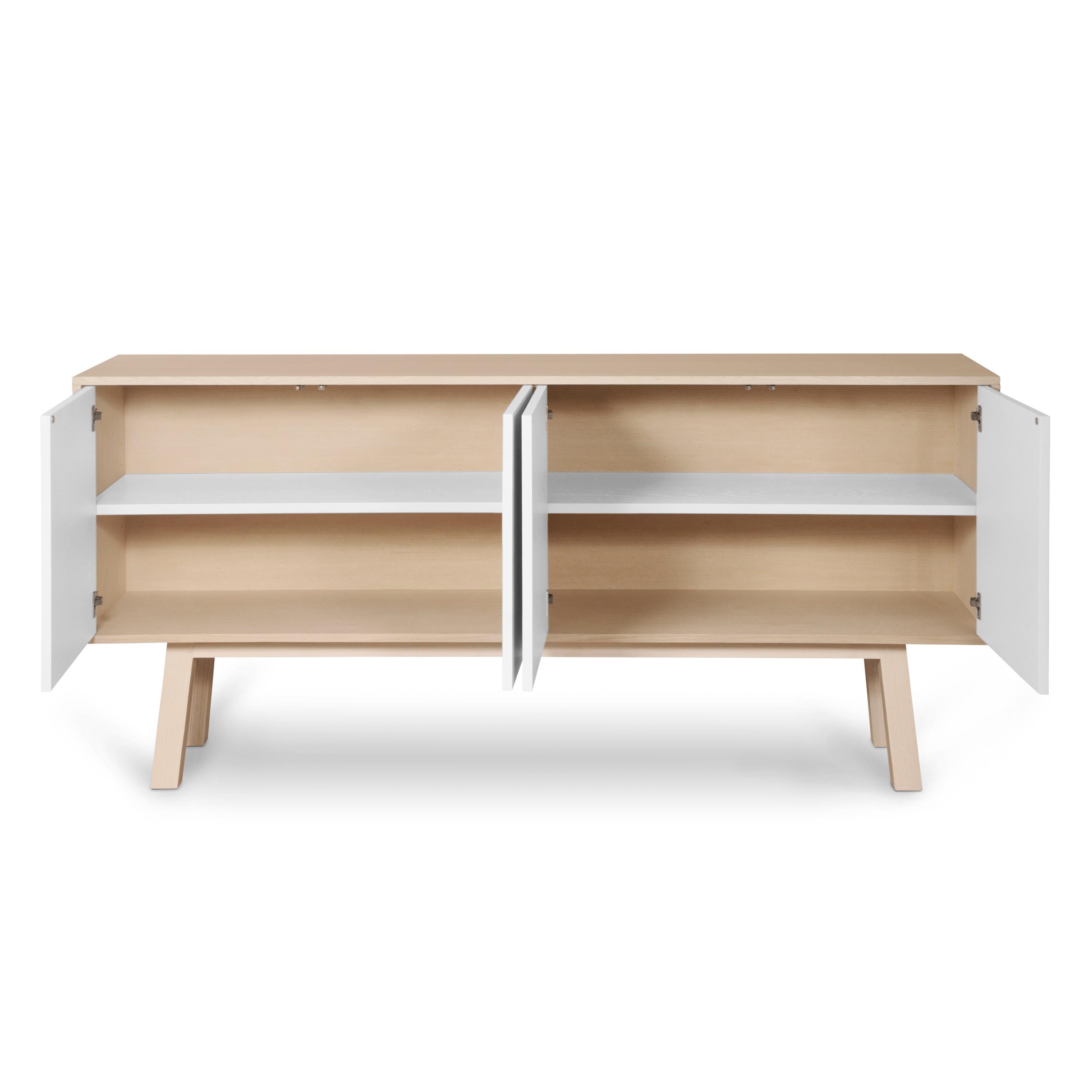 Woodwork White Sideboard Credenzia Designed by Eric Gizard, Paris For Sale