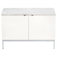 White Sideboard with Marble Top by Florence Knoll