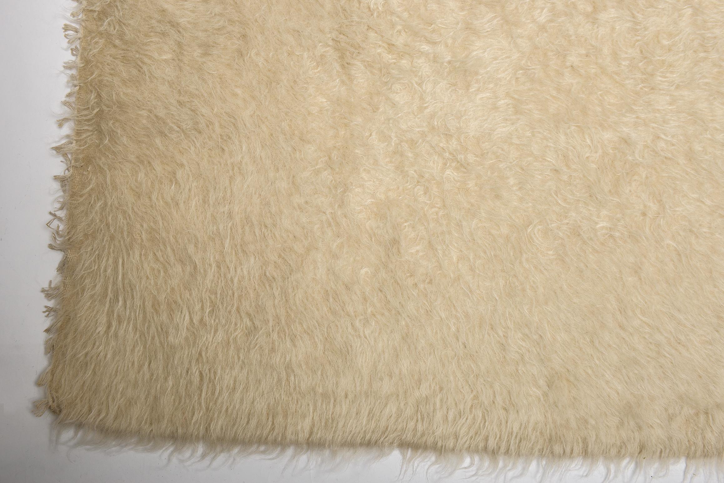 Goat Hair White Mohair Wool  SIIRT Weaving Carpet