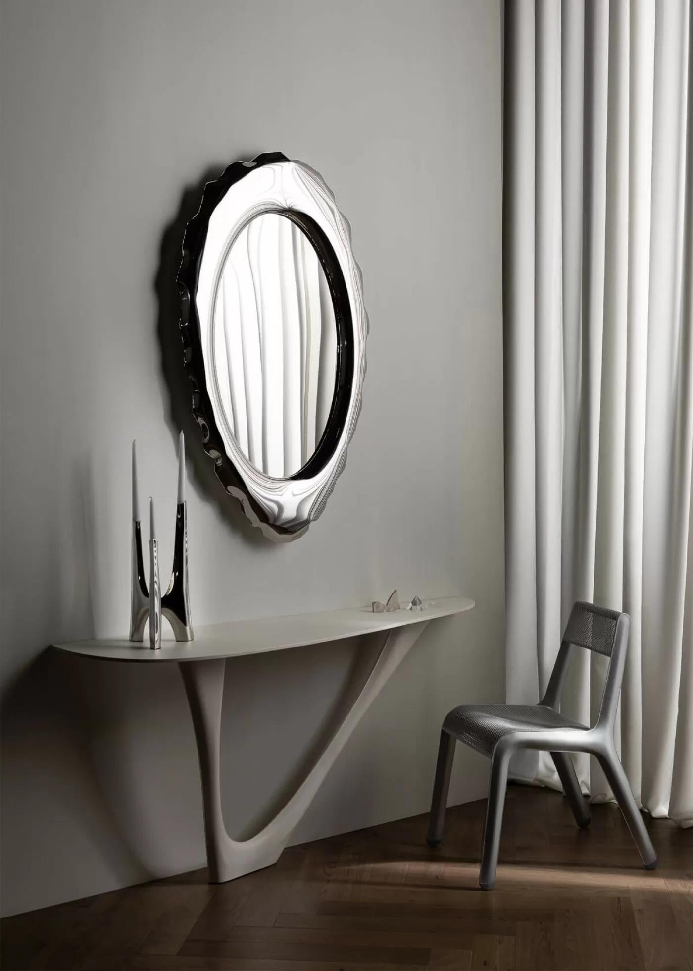 White Silex Wall Mirror by Zieta In New Condition For Sale In Geneve, CH