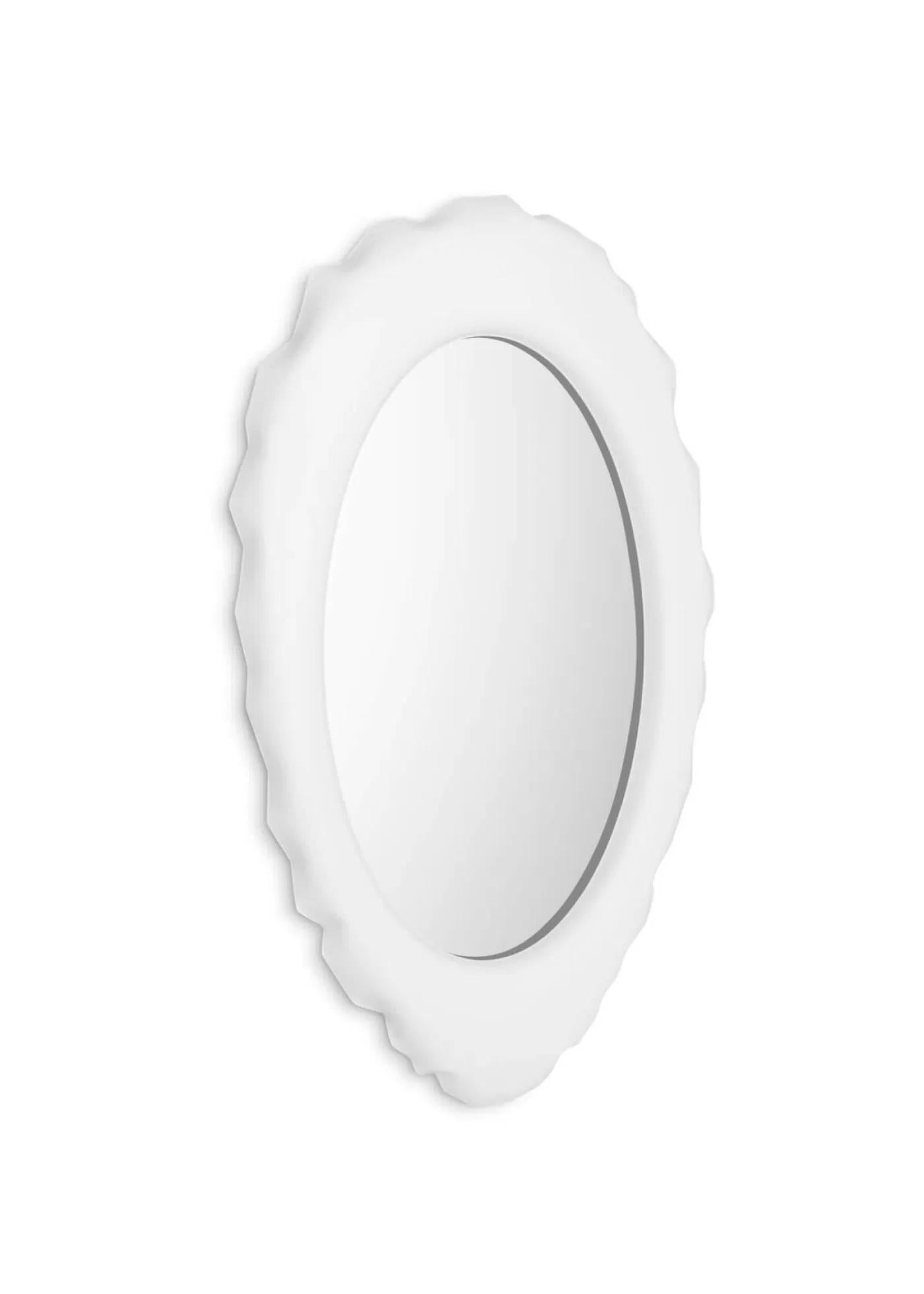 White silex wall mirror by Zieta
Dimensions: D 6 x W 75 x H 124 cm 
Material: Mirror, carbon steel.
Finish: Powder-coated in white matt.
Also available in colors: stainless steel, or powder-coated.


SILEX is an art form and a reference to the