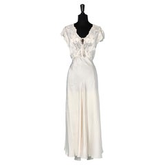 White silk and lace sleeping gown Circa 1930