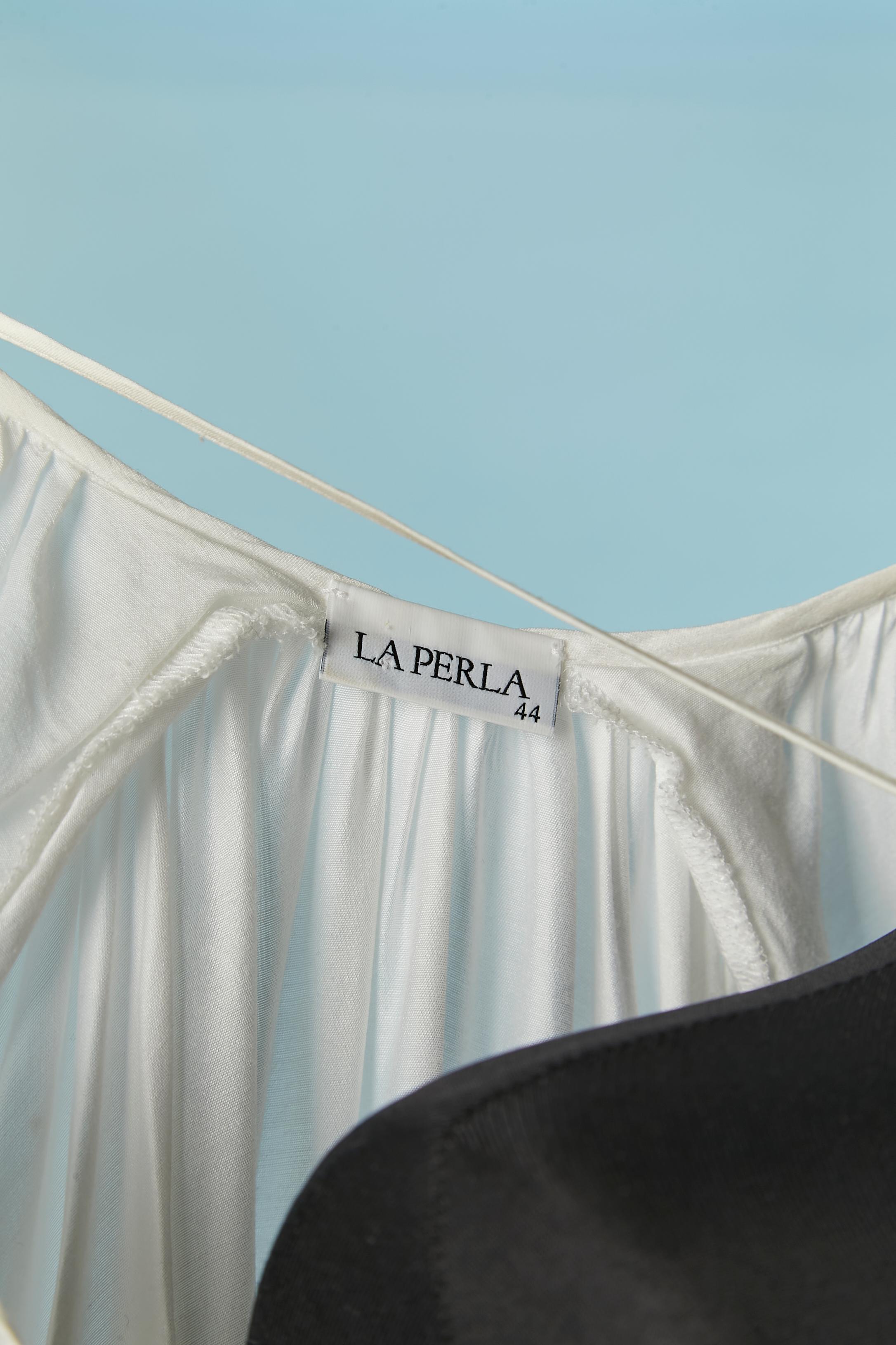 White silk and rayon dress with shell embellishment on the neckline La Perla For Sale 1