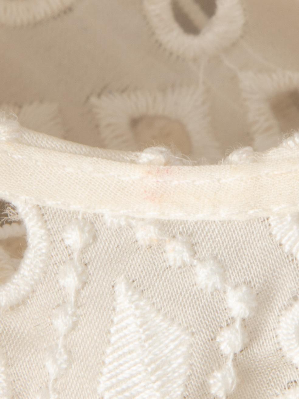 Women's Zimmermann White Silk Broderie Anglaise Knee Length Dress Size M