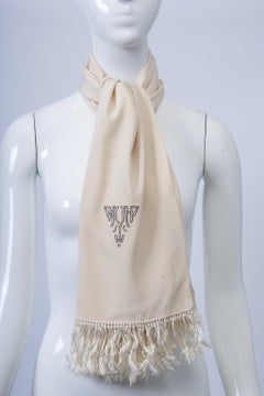 White Silk Men's Scarf