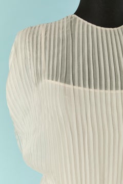 White silk see-through pleated dress CHRISTIAN DIOR