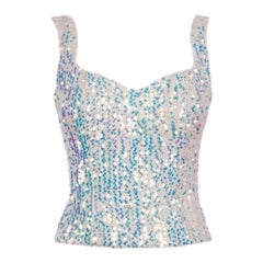 White silk sequins top NWOT
