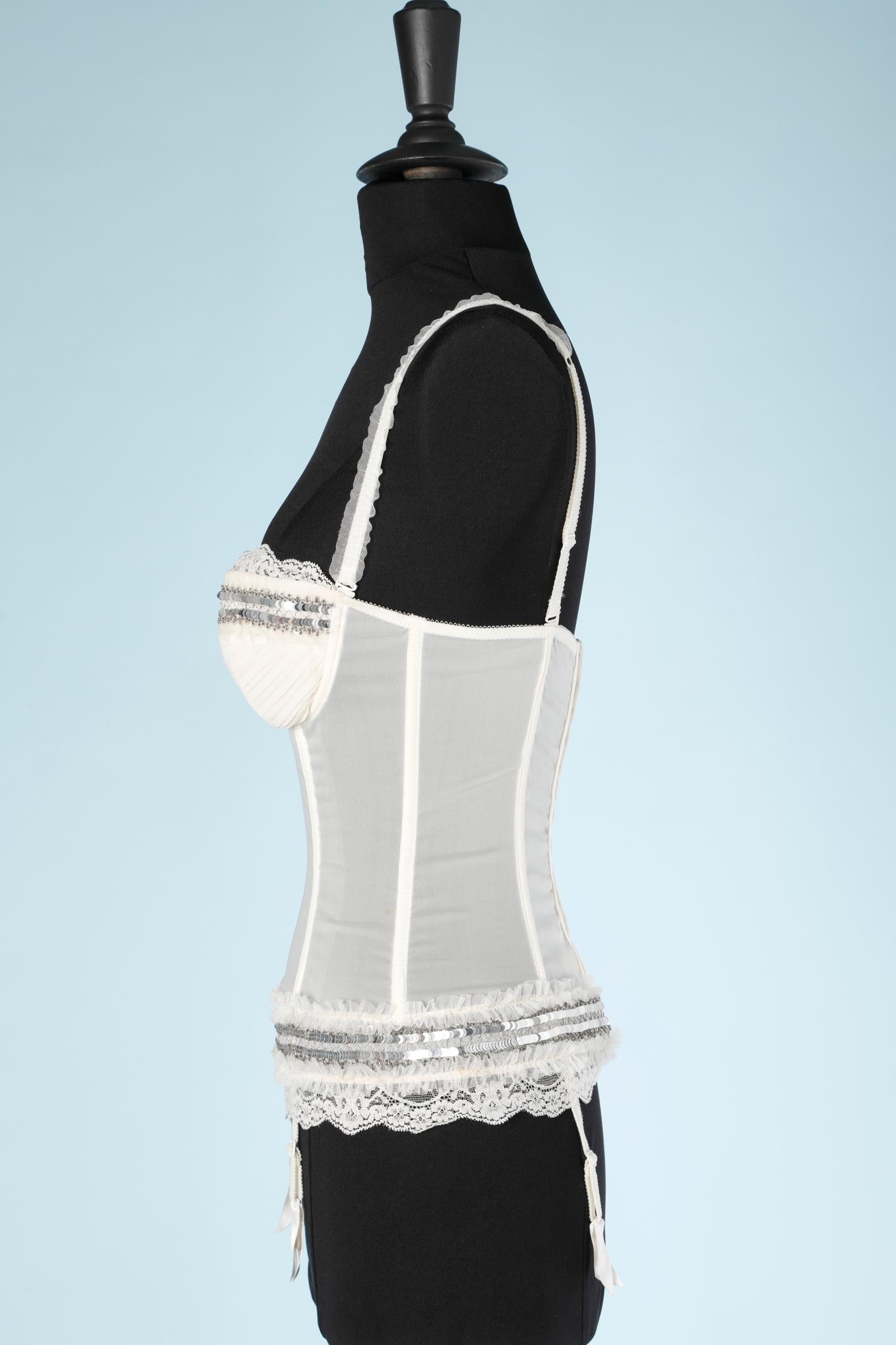 white embroidered corset