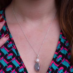 White silver freshwater pearl .925 sterling silver necklace