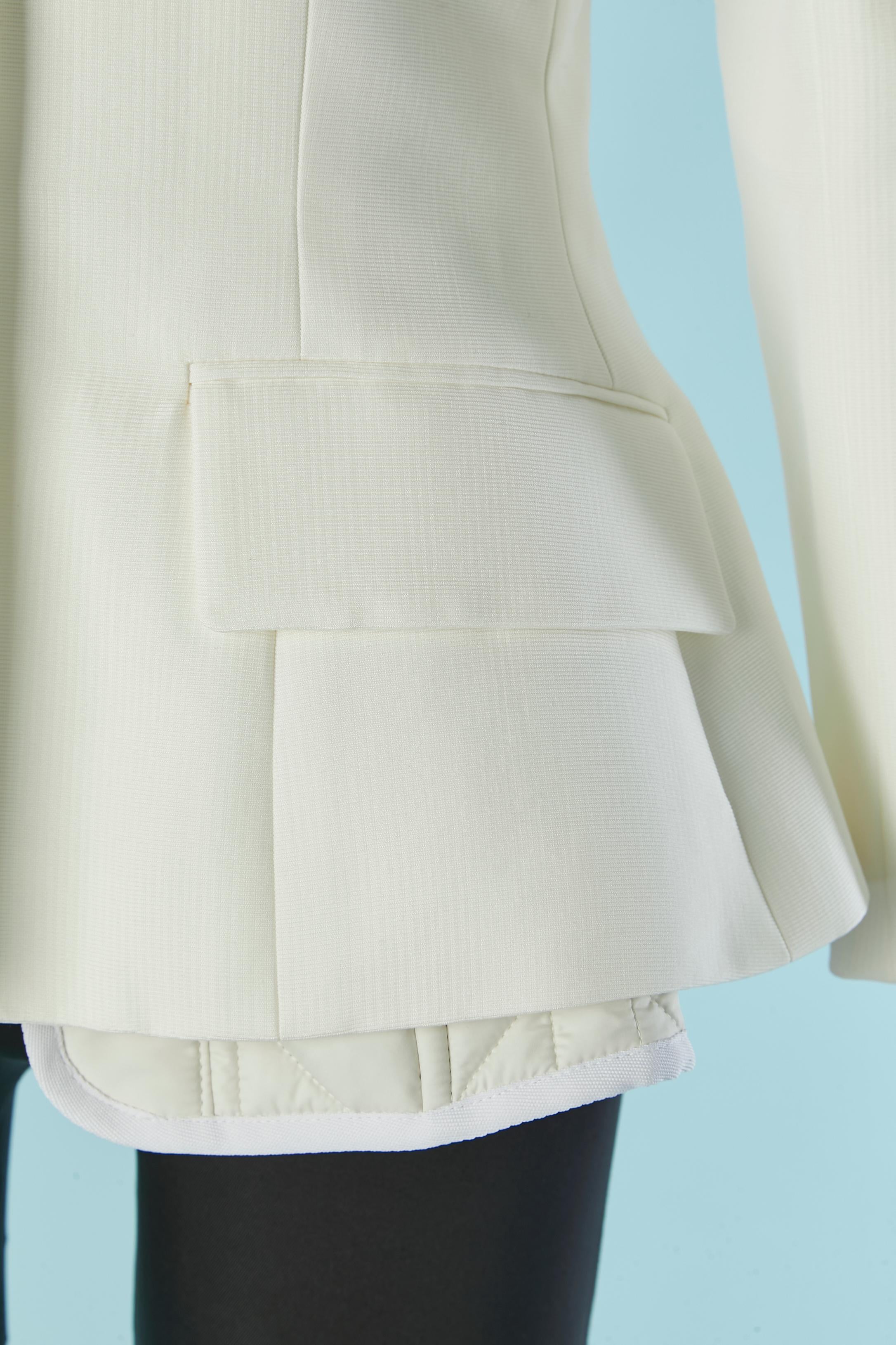 Weißer Einreiher Bar Jacke mit gepolsterter Weste darunter CHRISTIAN DIOR im Zustand „Neu“ im Angebot in Saint-Ouen-Sur-Seine, FR