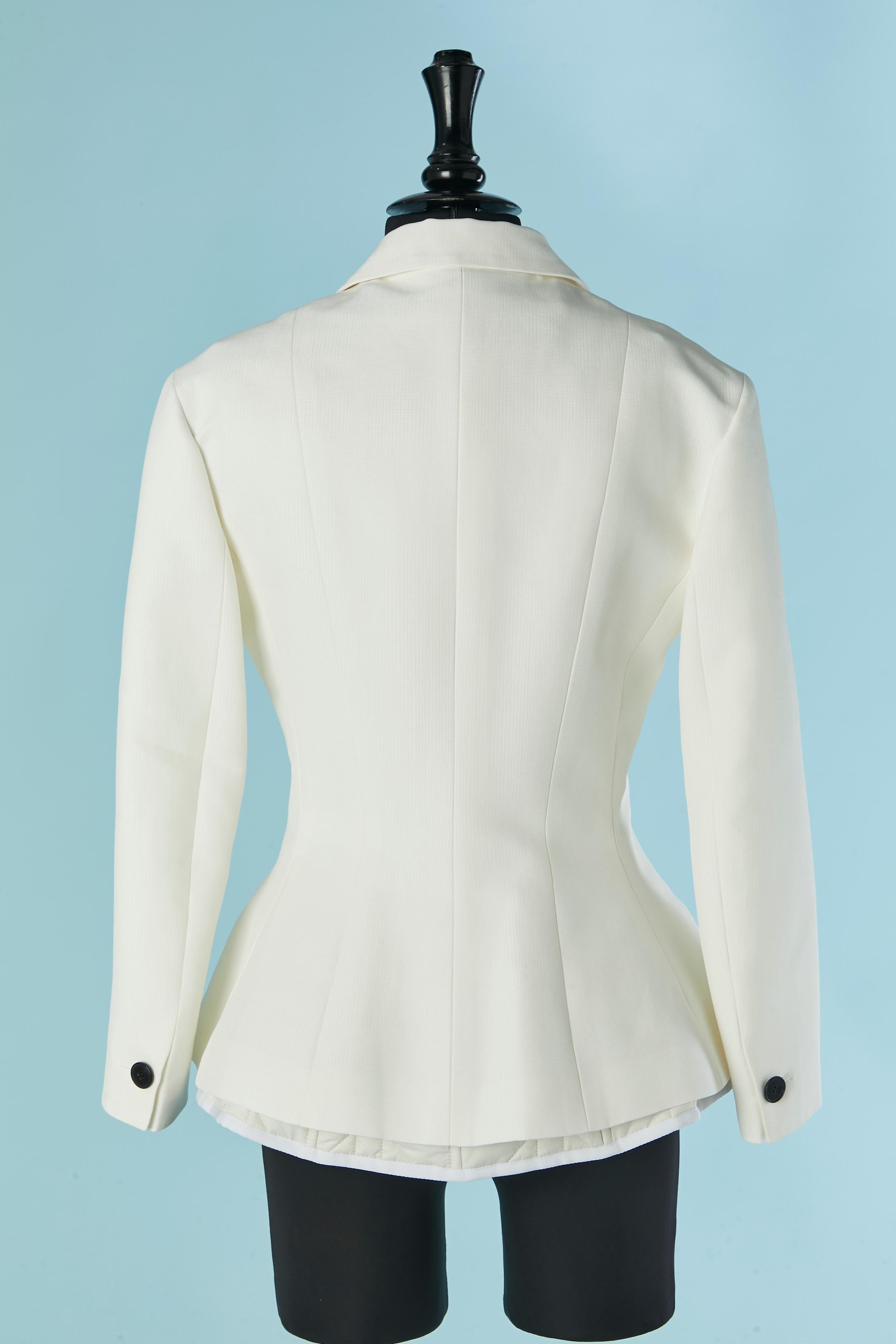 Weißer Einreiher Bar Jacke mit gepolsterter Weste darunter CHRISTIAN DIOR im Angebot 2