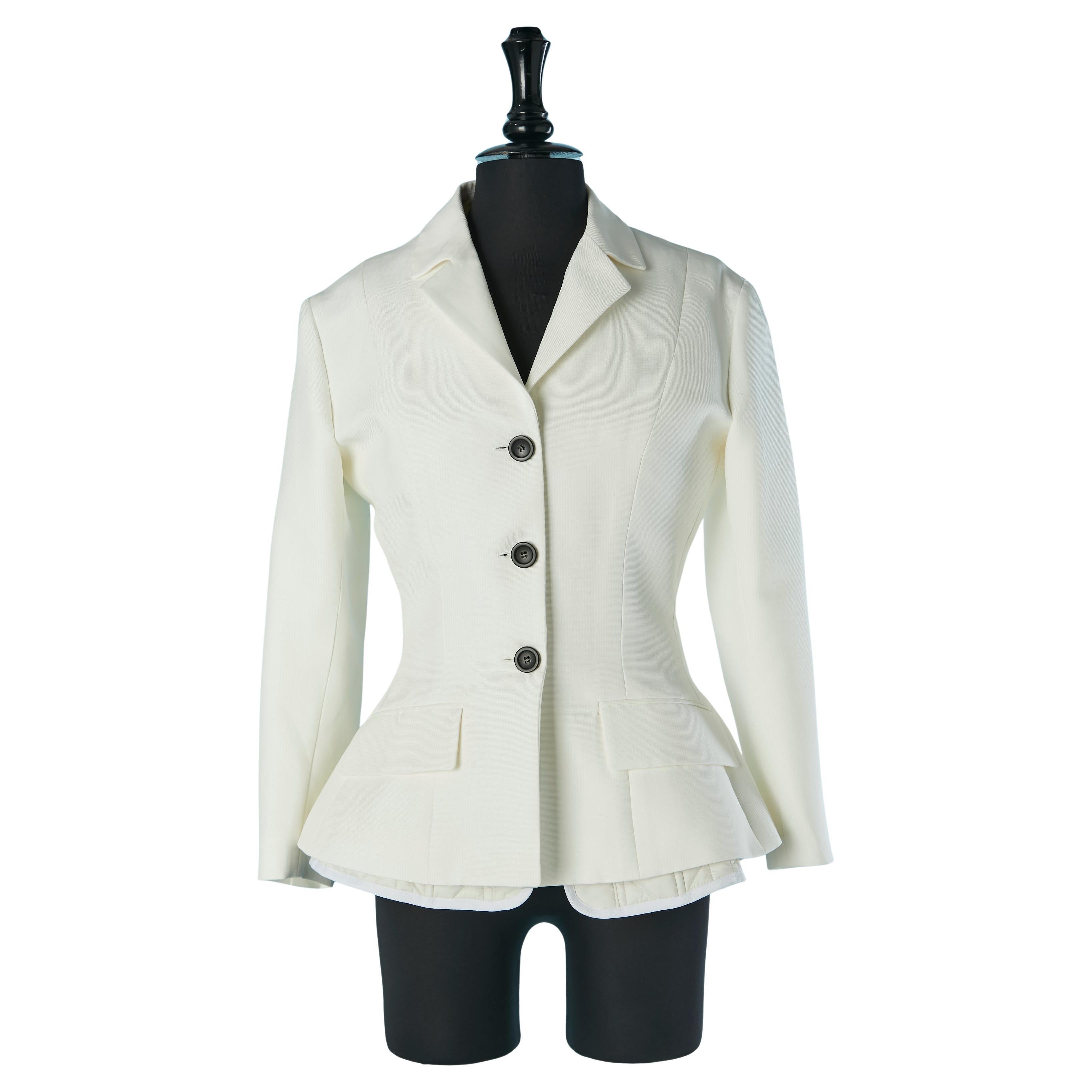 Weißer Einreiher Bar Jacke mit gepolsterter Weste darunter CHRISTIAN DIOR im Angebot