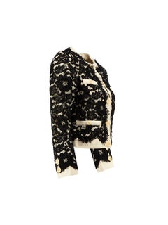 Cream & Black Lace Cropped Jacket Size S