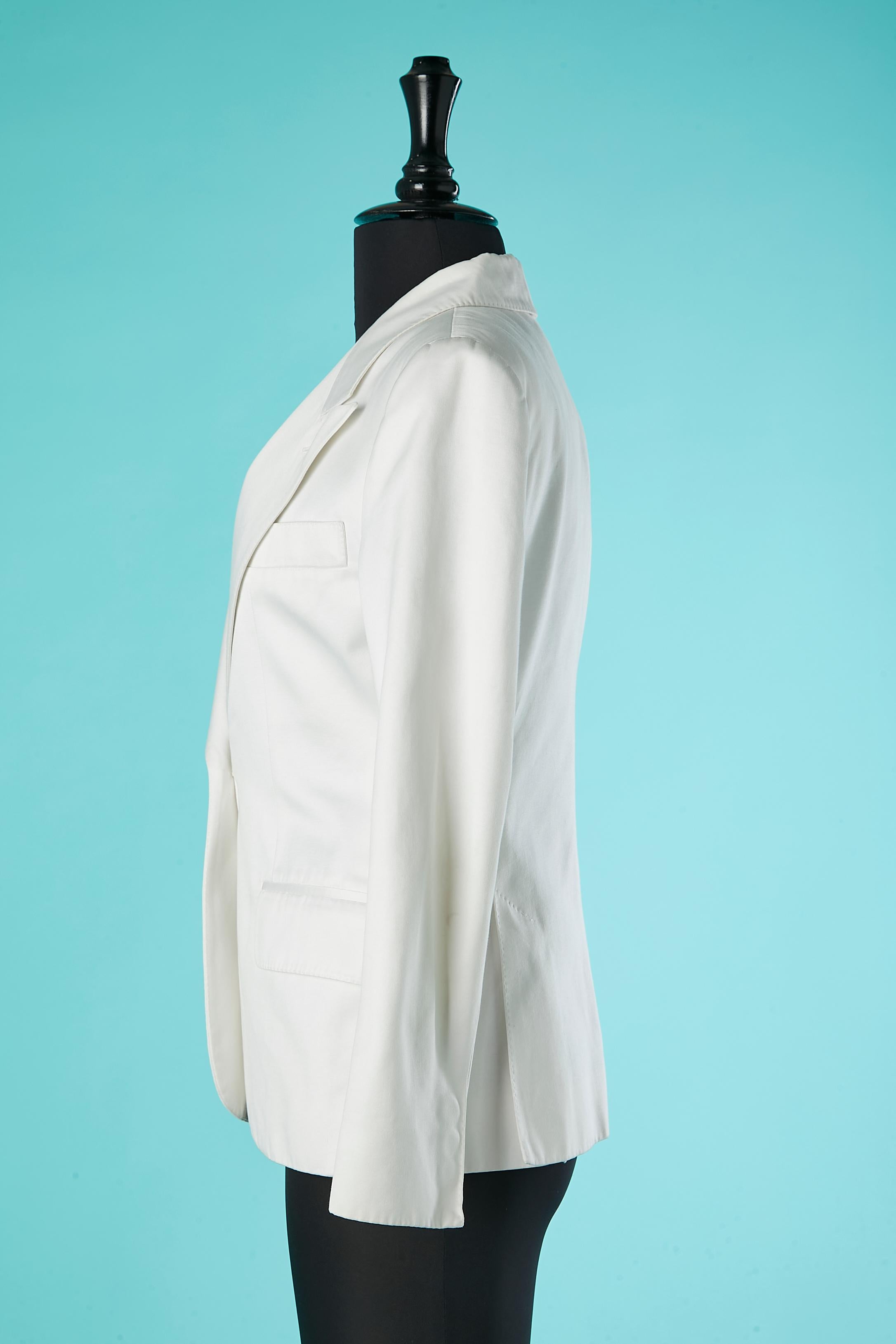 Women's White single breasted cotton blazer Yves Saint Laurent Rive Gauche 