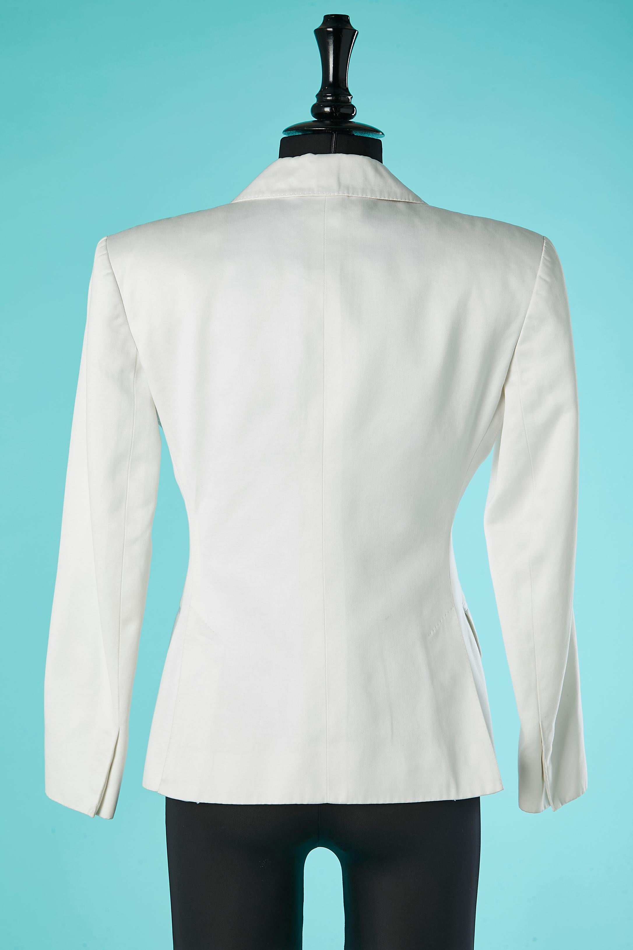 White single breasted cotton blazer Yves Saint Laurent Rive Gauche  1