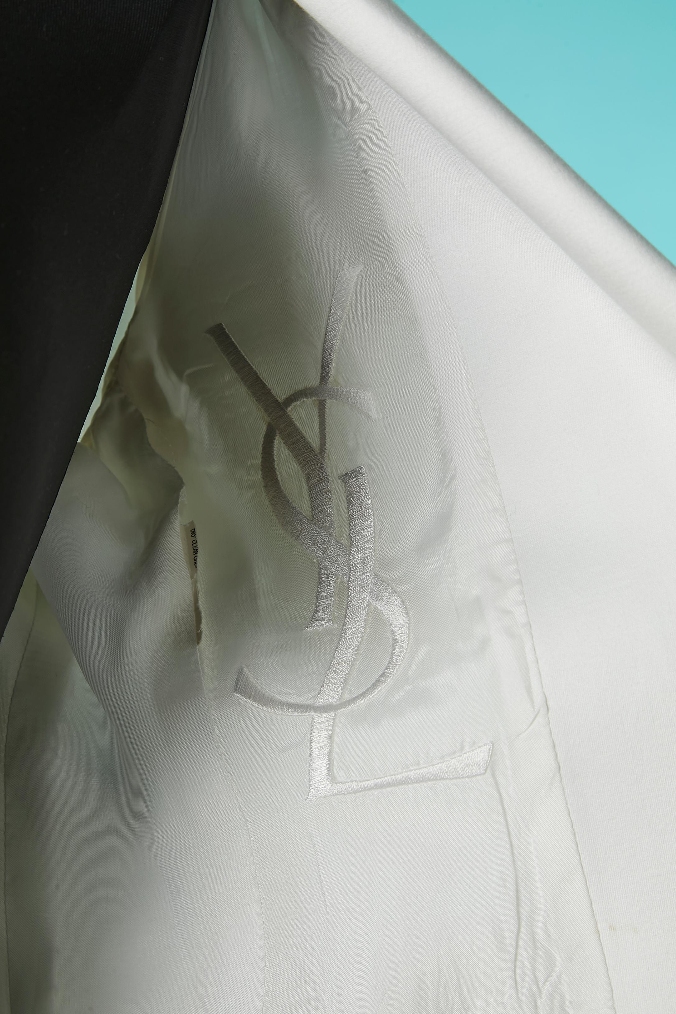 White single breasted cotton blazer Yves Saint Laurent Rive Gauche  3
