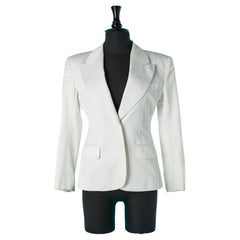 White single breasted cotton blazer Yves Saint Laurent Rive Gauche Vintage White single breasted cotton blazer Yves Saint Laurent Rive Gauche