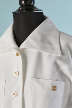 White single breasted cotton jacket GUY LAROCHE